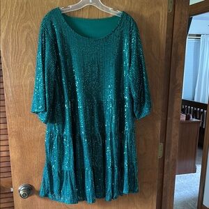 Emerald green Sequin Dress